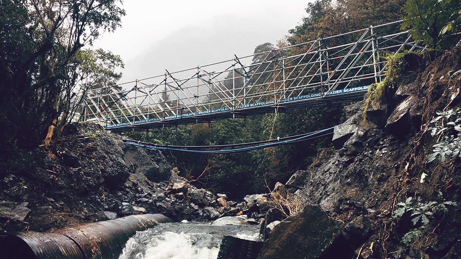 Allround Scaffolding Pedestrian Bridge by Brazier Scaffolding