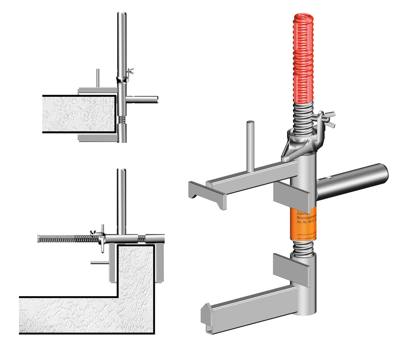 Edge Protection Clamps can be connected to floor slabs or parapets