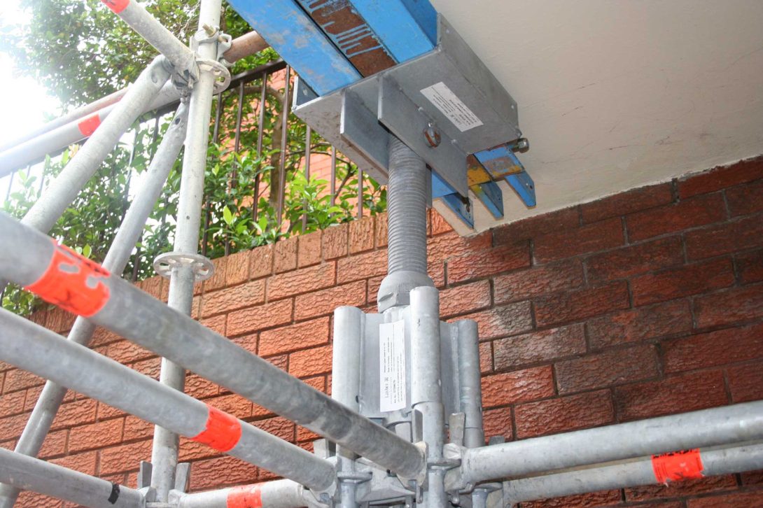 Heavy Duty Propping Scaffold under 24 tonne footbridge - Layher. The ...